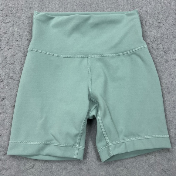 lululemon athletica Pants - Lululemon Wunder Train High-Rise Short 6" Womens 4 Misty Glade Biker Yoga W7BESS